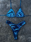 Blue Metallic Bikini Set