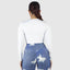 Denim ripped leggings and white fitness gym top activewear for women 